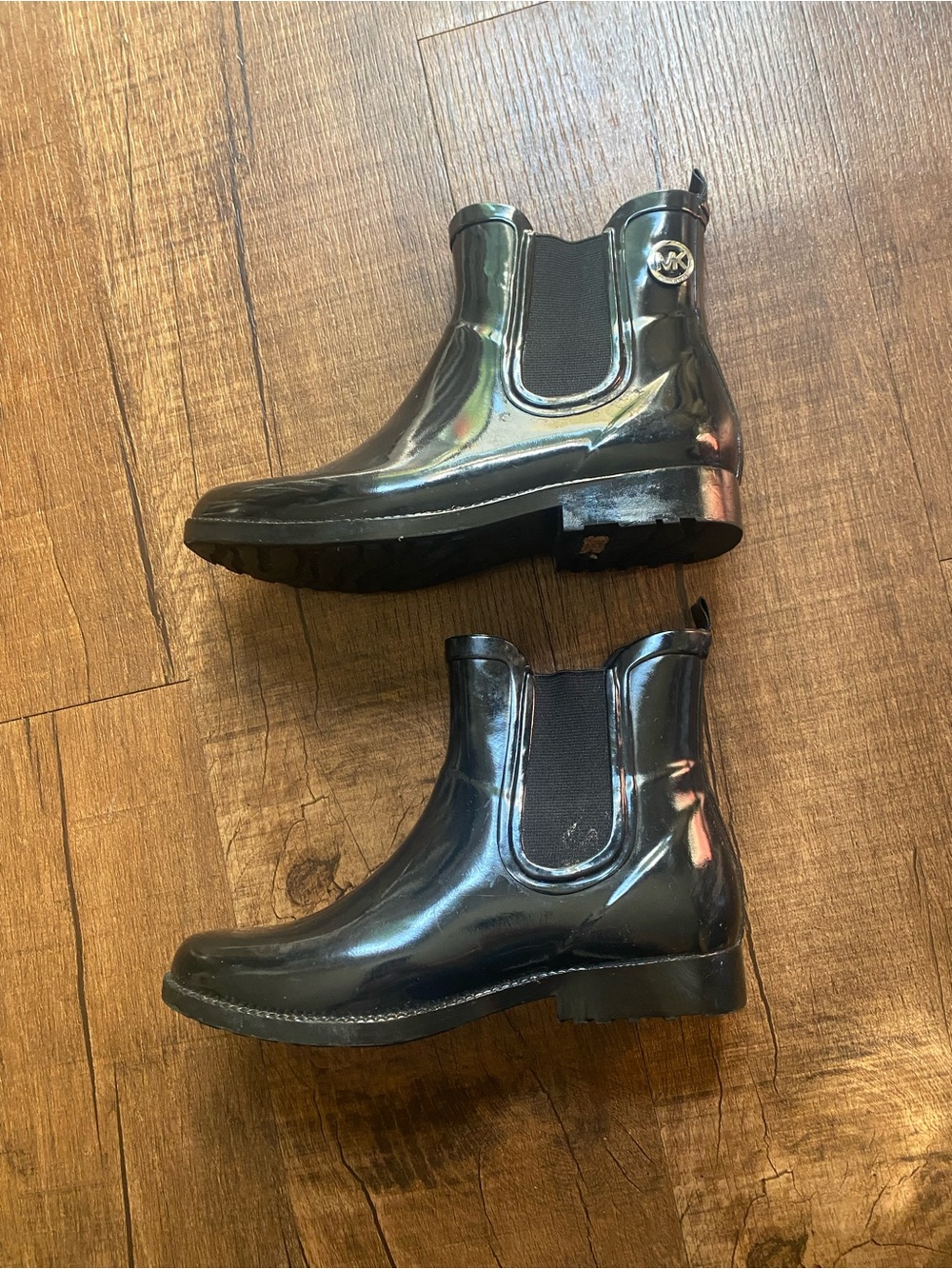 Michael Kors Black Gloss Chelsea Rain Boots for Men